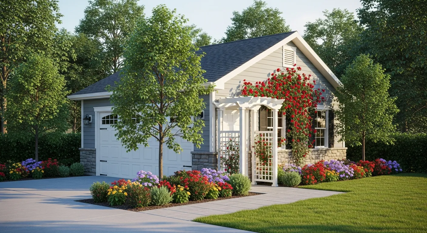 A Beautifully Landscaped Single Garage