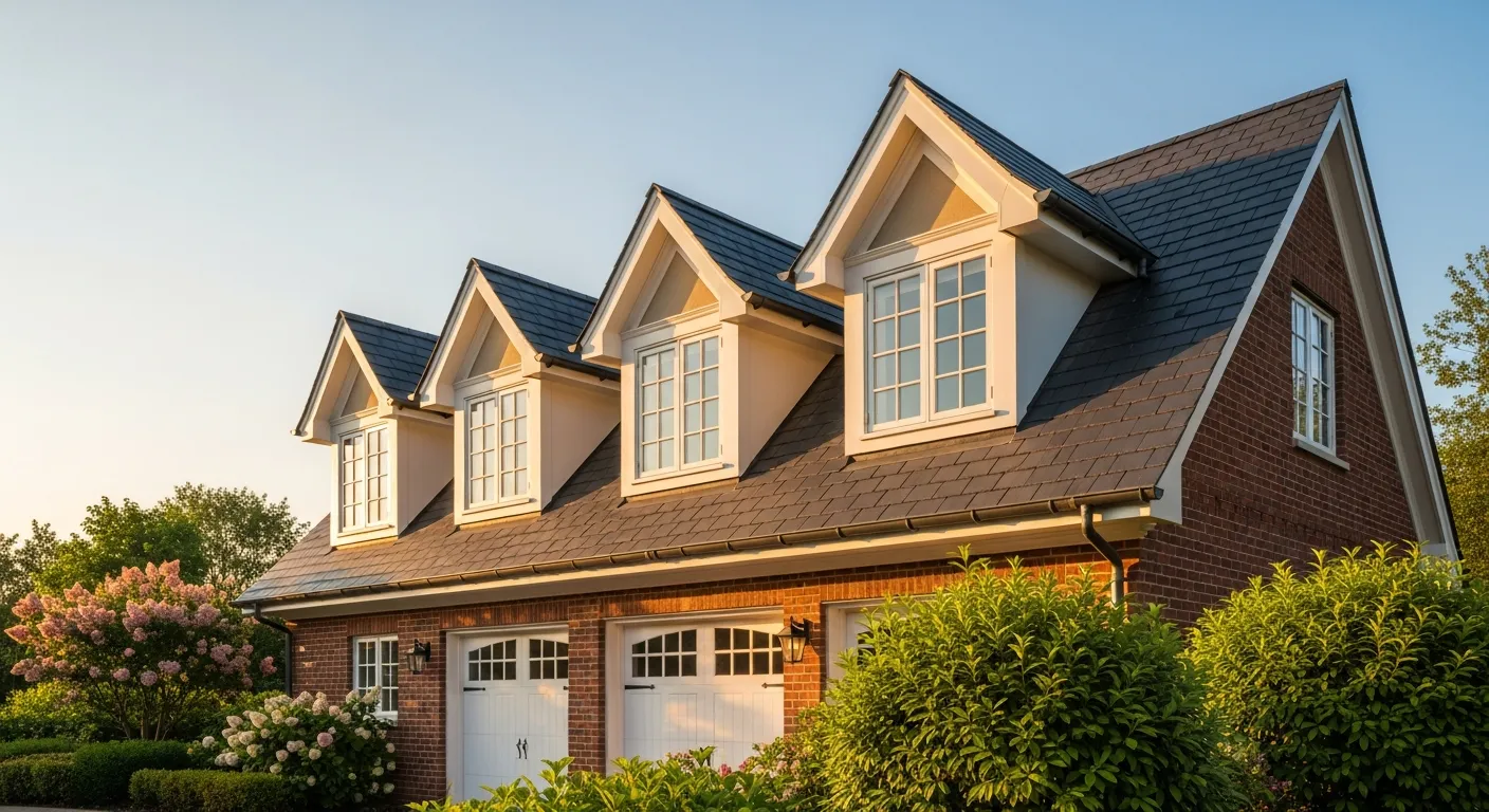 A Charming Single-story Garage With Prominent Gabled Dormer Window