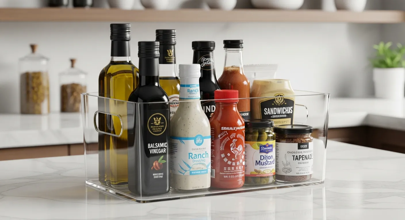 A Clear, Modern Acrylic Organizer Bin With Sturdy, Integrated Handles