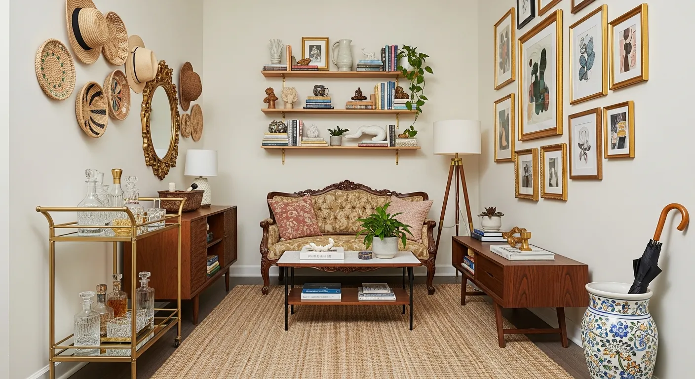 A Cozy Small Room, Masterfully Blending Vintage Charm With Modern Elegance