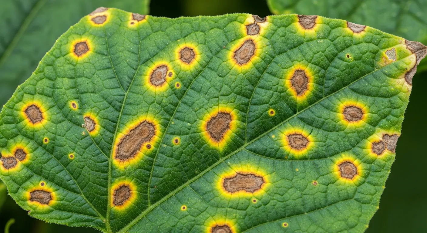 A Diseased Cantaloupe Plant Leaf