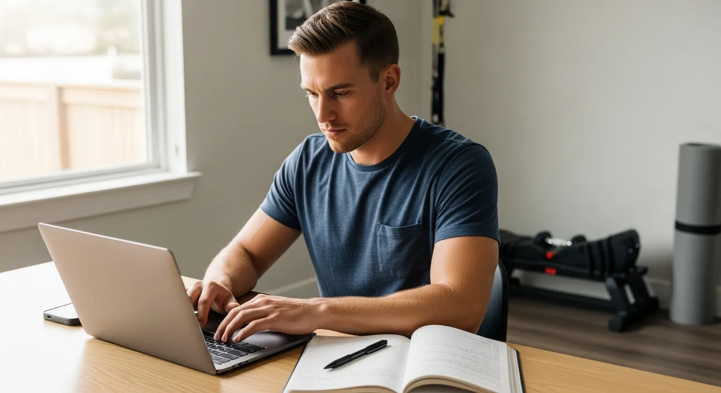 A Focused Man Calculating Home Gym Cost