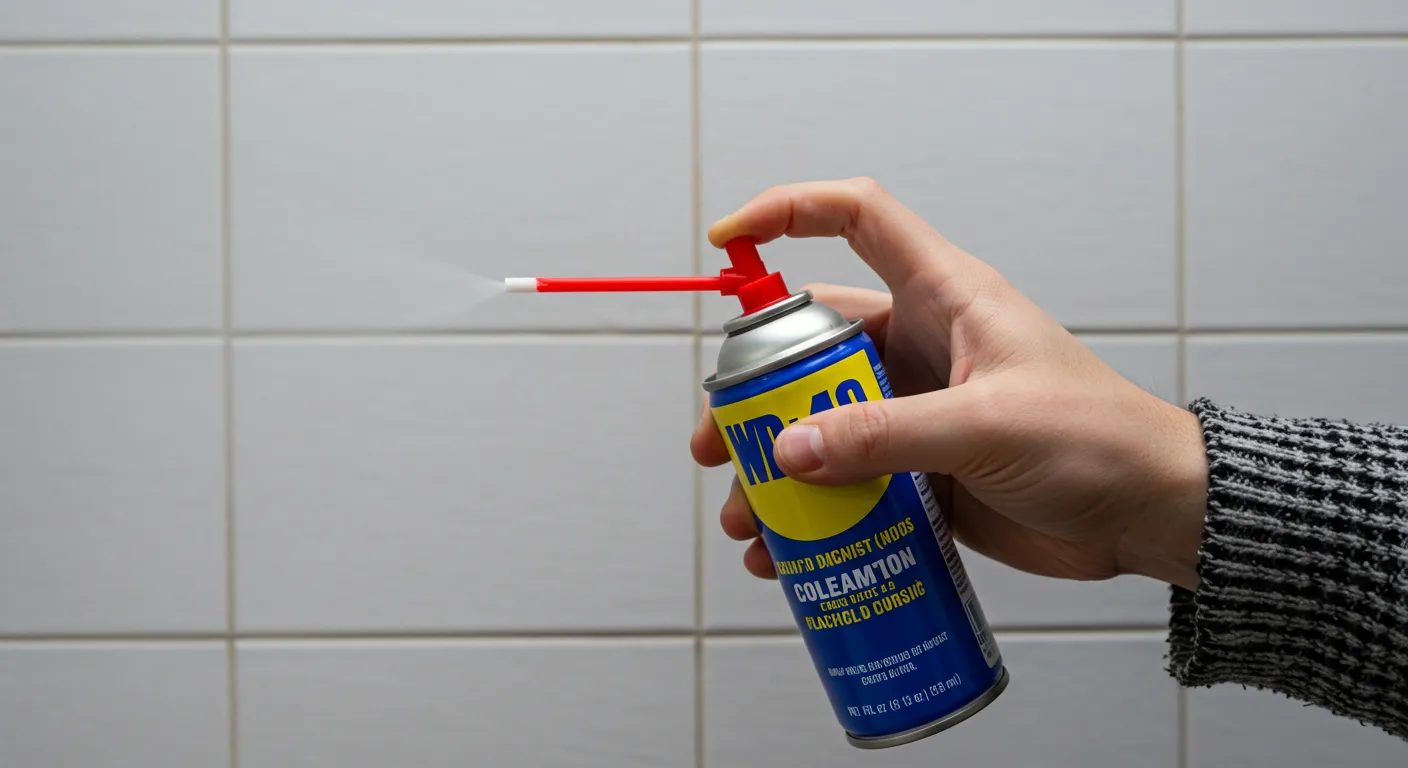 A Hand Holding a WD-40 Can A Hand Holding a WD-40 Can