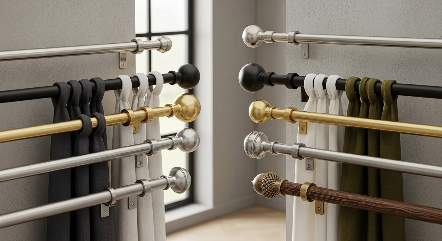A Highly Photo Showcasing an Elegant Array of Diverse Curtain Rods