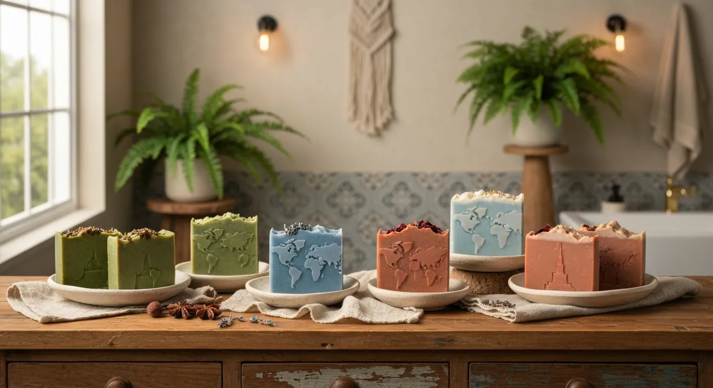 A Lavish Display of Artisanal, Travel-themed Botanical Soaps