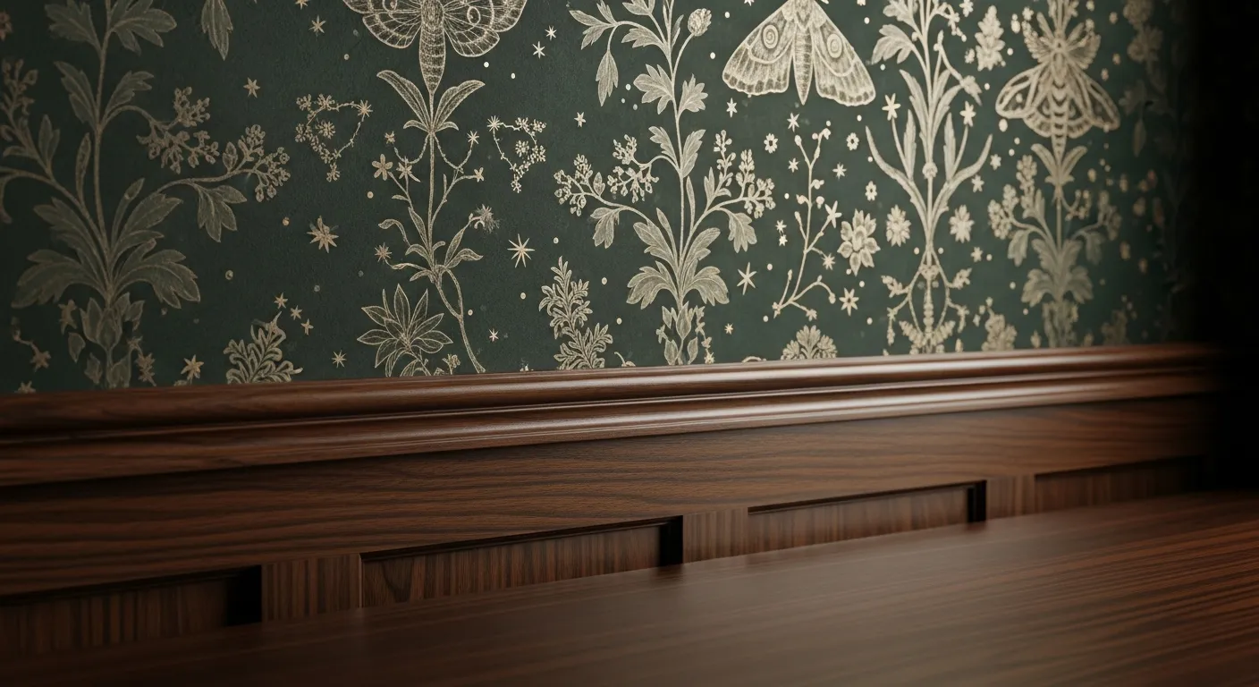 A Luxurious Dark Academia Interior Wall Section