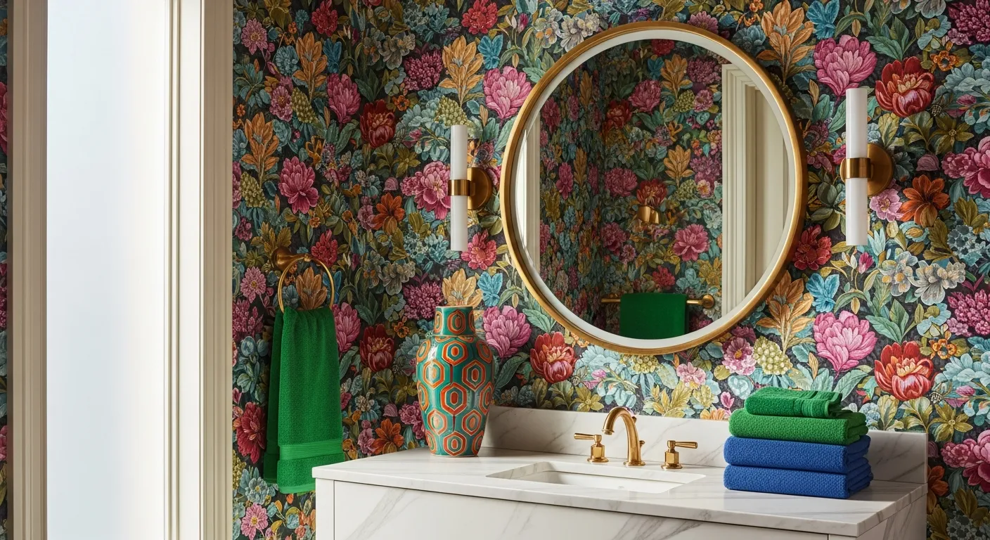 A Luxurious Maximalist Bathroom Interior