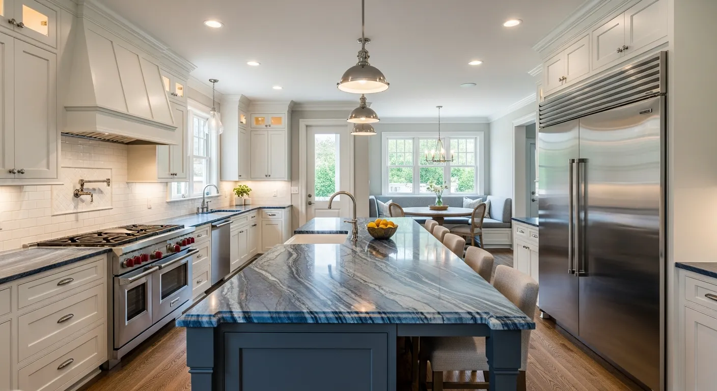 A Luxurious, Meticulously Redesigned Eat-in Kitchen