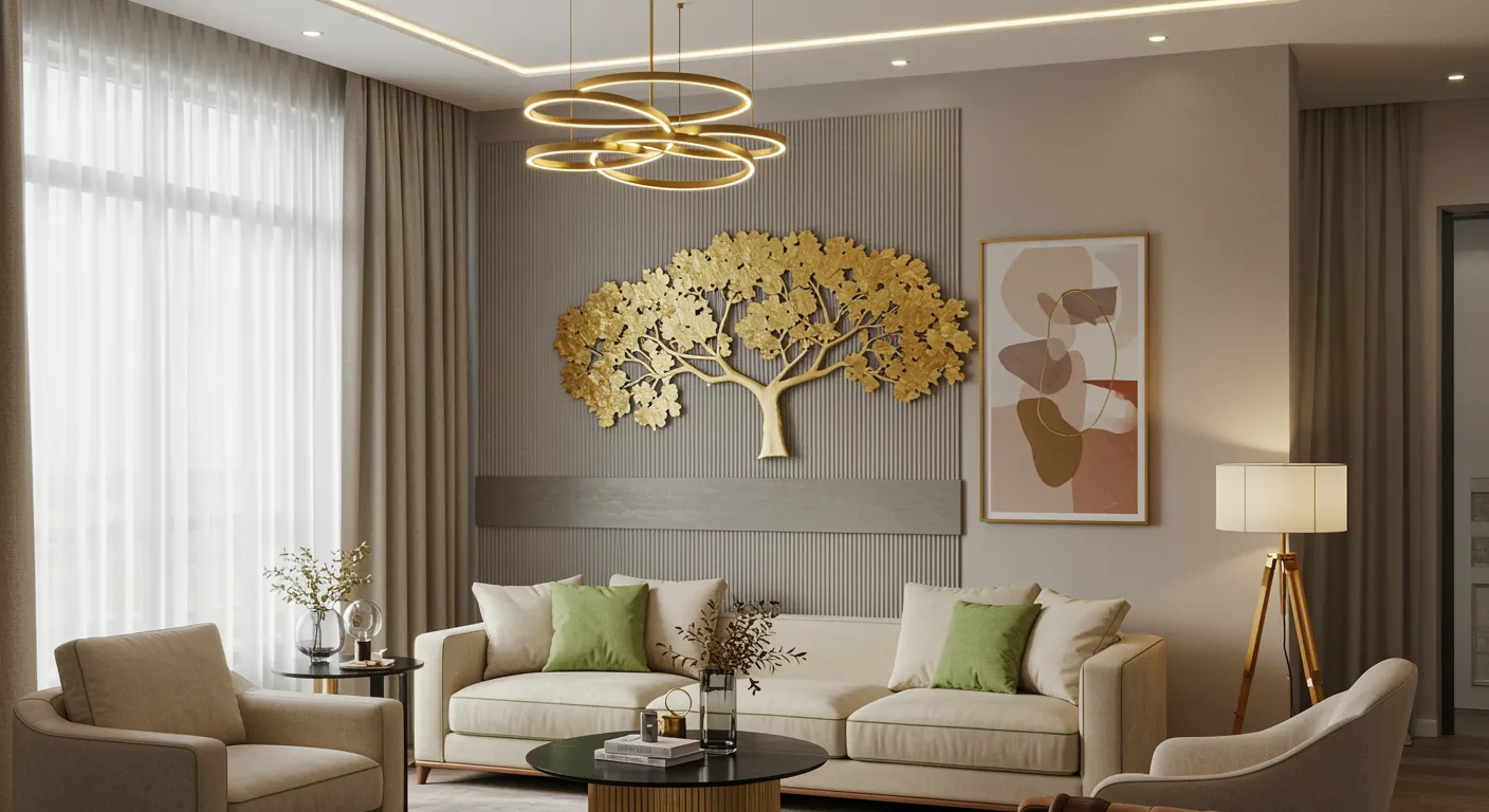 A Luxurious Modern Living Room With a Neutral Color Palette