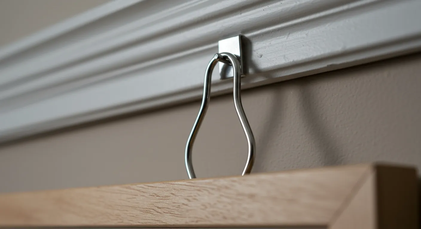 A Metal S Hook Connects the Frame's Wire to the Molding