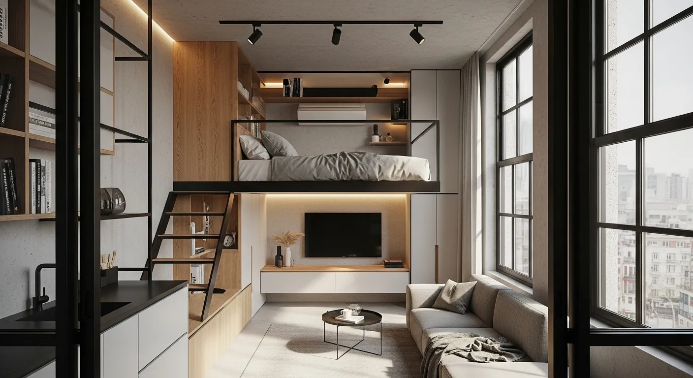 A Meticulously Designed, Compact Mini Loft Apartment, Optimized for Urban Living