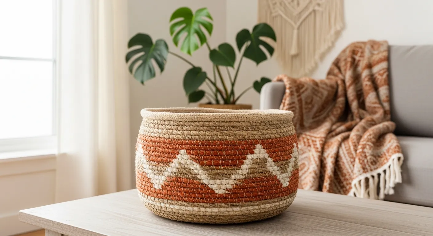 A Meticulously Hand-woven Natural Fiber Basket