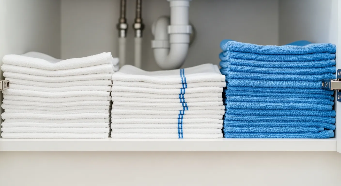 A Meticulously Organized Under-sink Storage Cabinet