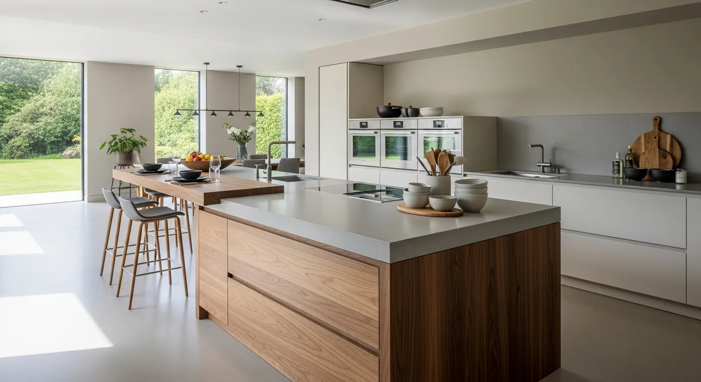 A Minimalist Cantilevered Kitchen Island Extension