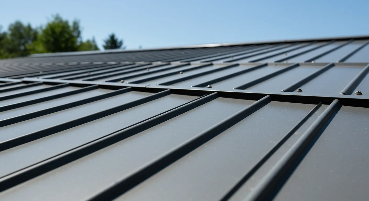A Modern Gray Metal Roof A Modern Gray Metal Roof