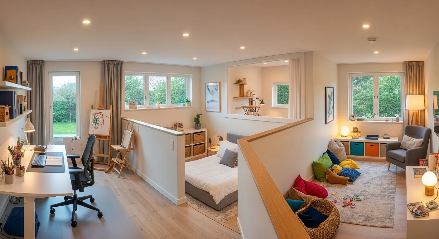 A Multi-functional, Modern Second-story Loft Conversion Built Above a Detached Garage