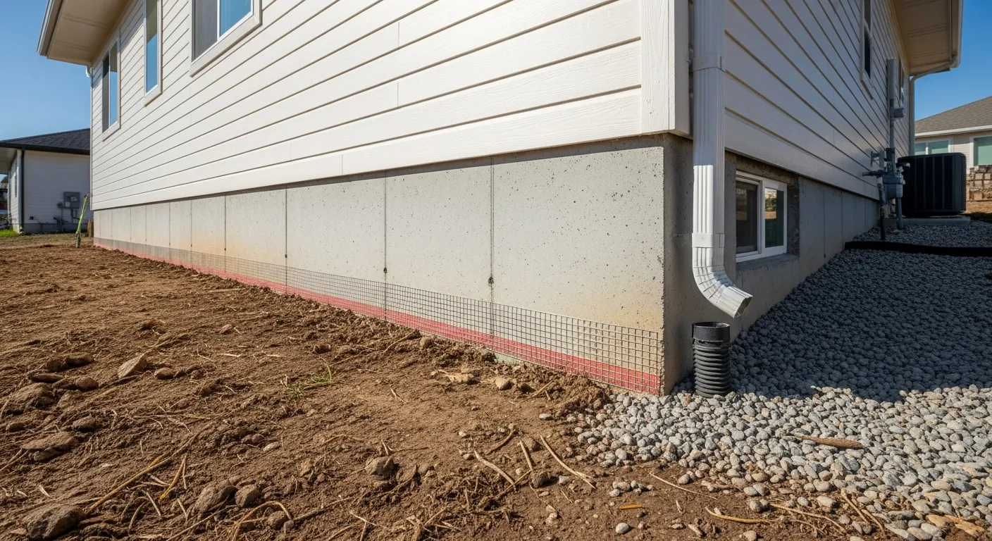 A Residential Property's Clean and Well-maintained Foundation, Showcasing Proactive Termite Prevention