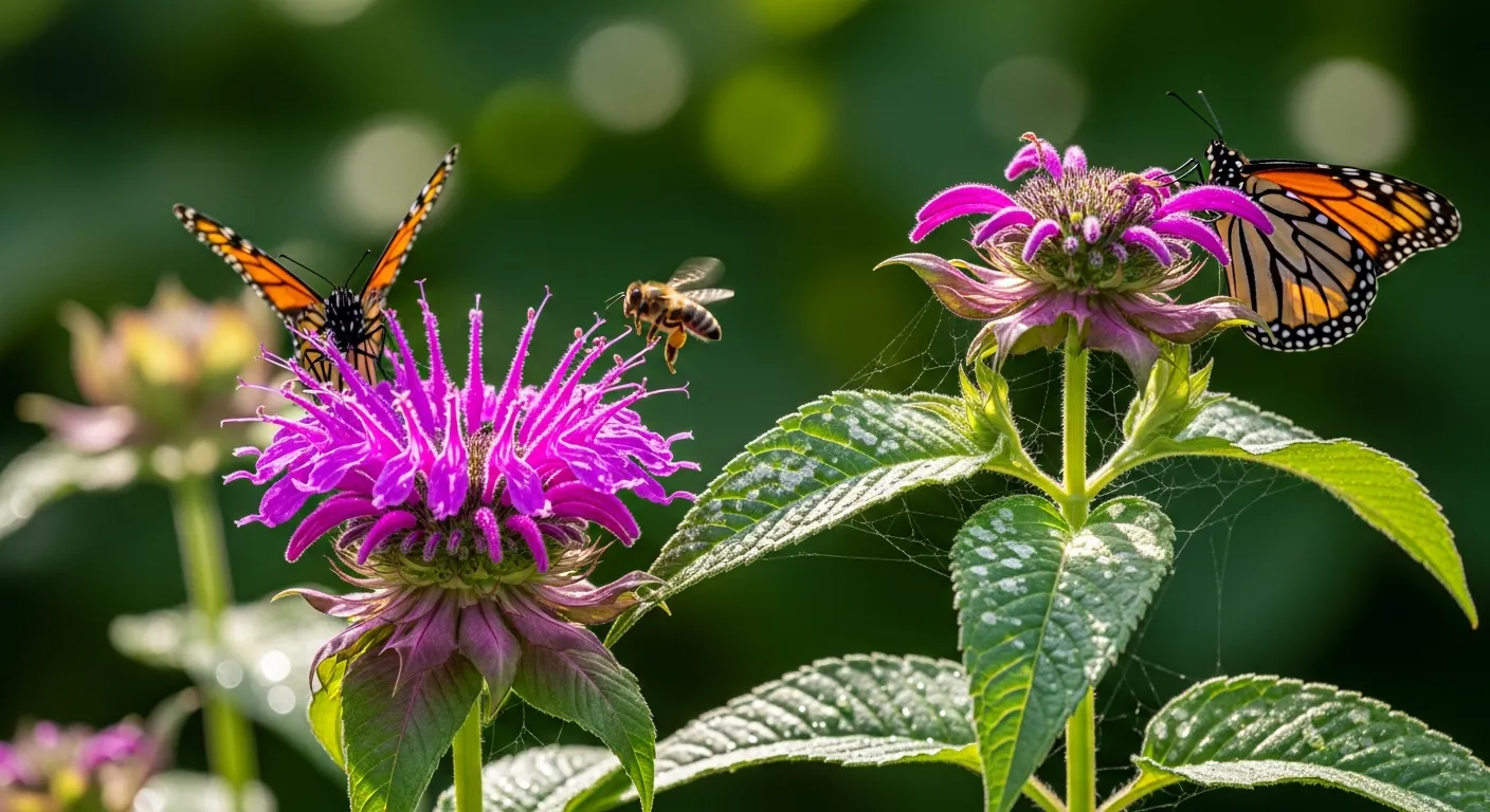 A Resilient Monarda Plant Thriving Amidst a Verdant Garden