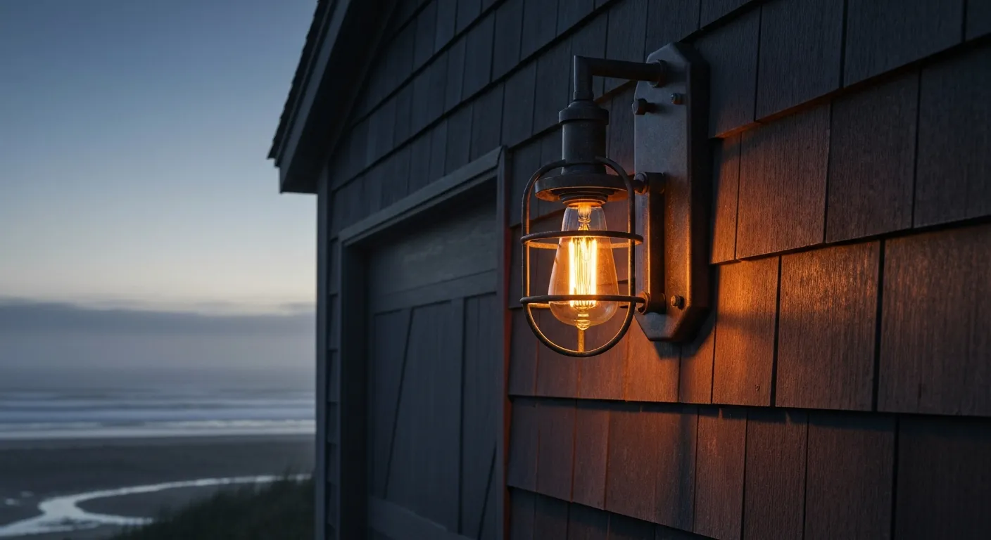 A Robust 'Longshore Tides Chilverton' Outdoor Wall-mounted Light Fixture