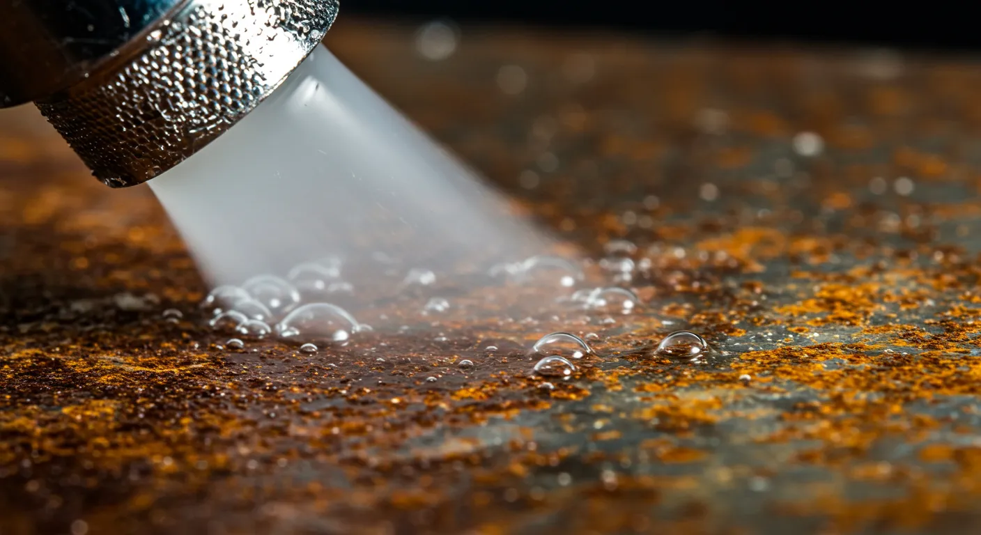 A Rusted Metal Surface Being Treated With Acetic Acid A Rusted Metal Surface Being Treated With Acetic Acid