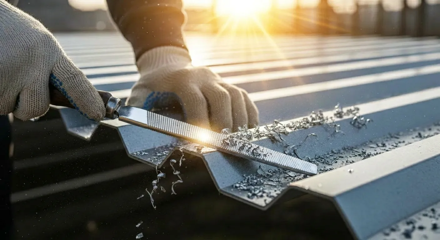 A Skilled Craftsman's Gloved Hands Meticulously Smoothing a Razor-sharp, Freshly Cut Edge
