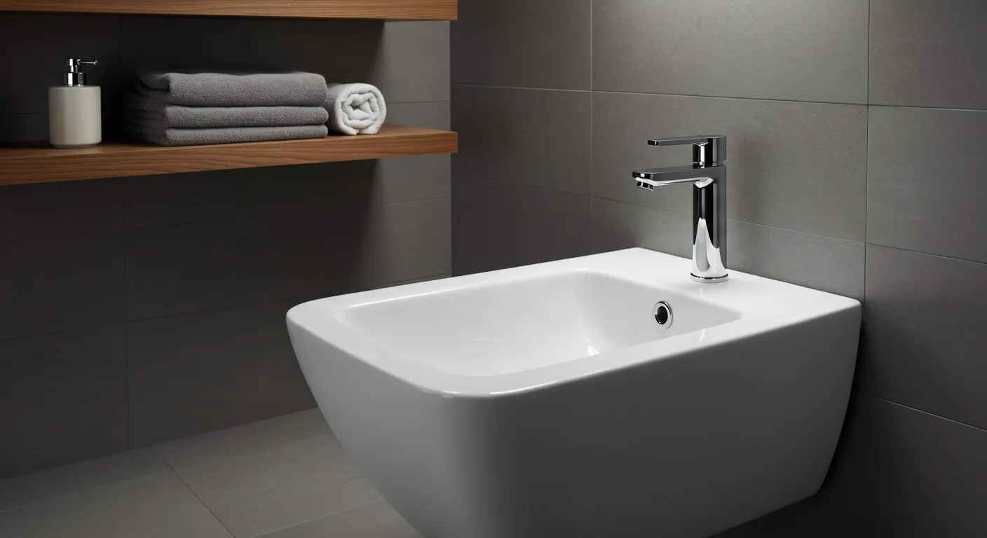 A Sleek White Bidet-Toilet Combo Center A Sleek White Bidet-Toilet Combo Center