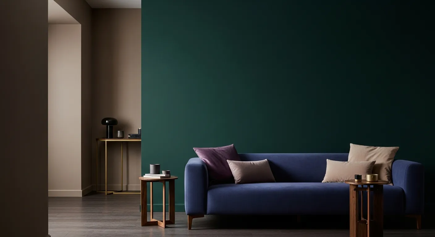 A Sophisticated Living Room, Showcasing a Moody Yet Balanced Aesthetic