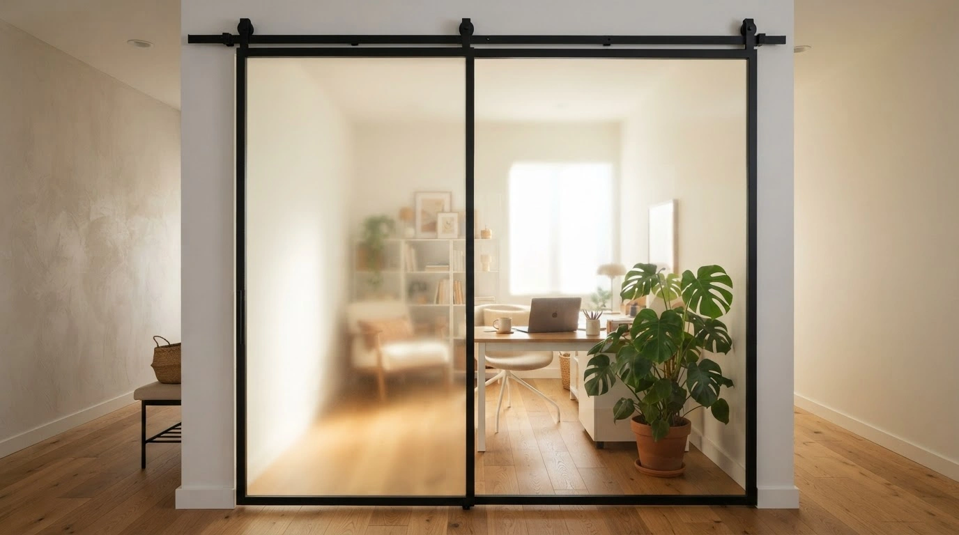 A Sophisticated Modern Glass Barn Door