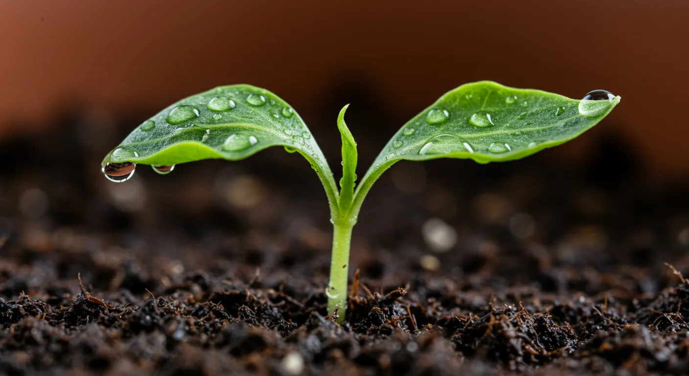 A Wilted Seedling, Leaves Drooping Due to Overwatering A Wilted Seedling, Leaves Drooping Due to Overwatering