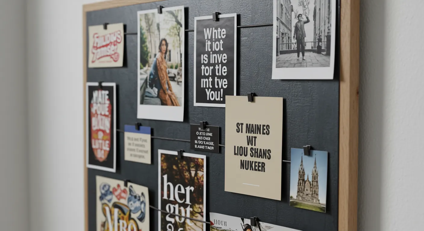 A Wooden Board Coated With Dark Gray Magnetic Paint Serves as a Dynamic Art Display