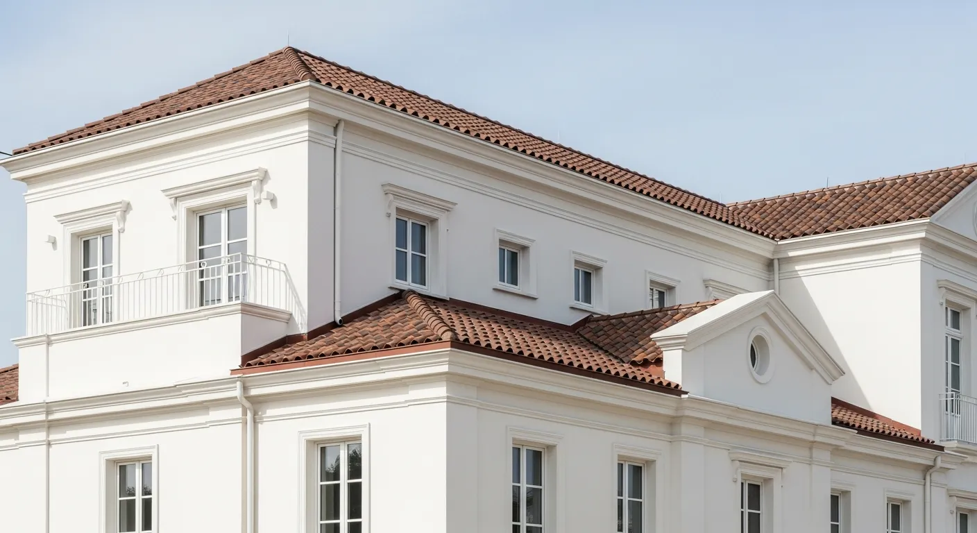 Add Crisp Effect With Pure White exterior and brown roof