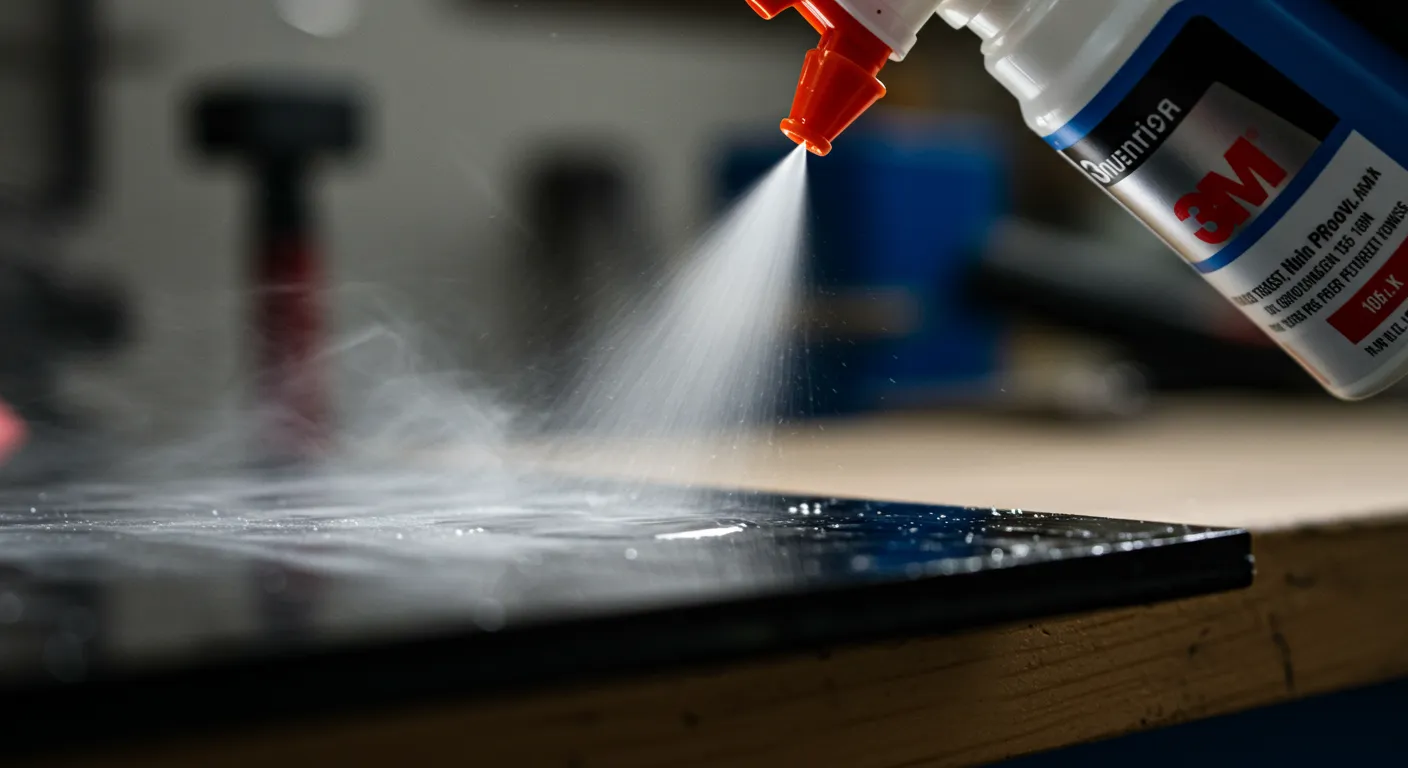 Adhesive Remover Being Sprayed on a Surface Adhesive Remover Being Sprayed on a Surface