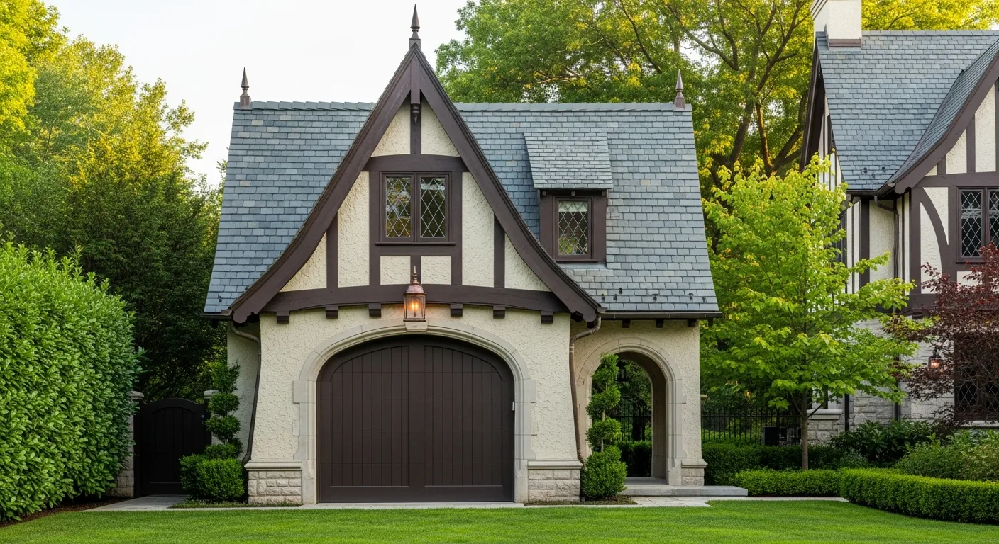 An Exquisite Tudor-style Garage, Embodying Old-world Charm