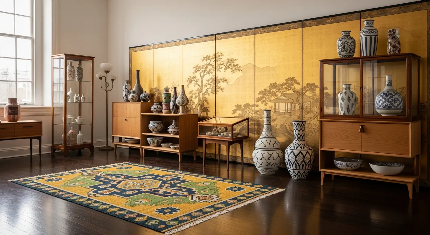 An Exquisitely Curated Interior, Evoking a Sophisticated Cabinet of Curiosities