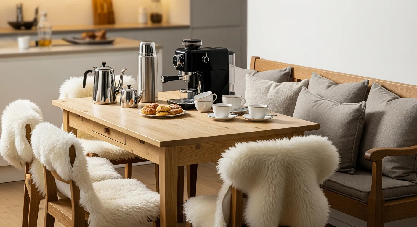 An Inviting and Aesthetic Coffee and Tea Station, Nestled in a Warm, Cozy Kitchen Corner