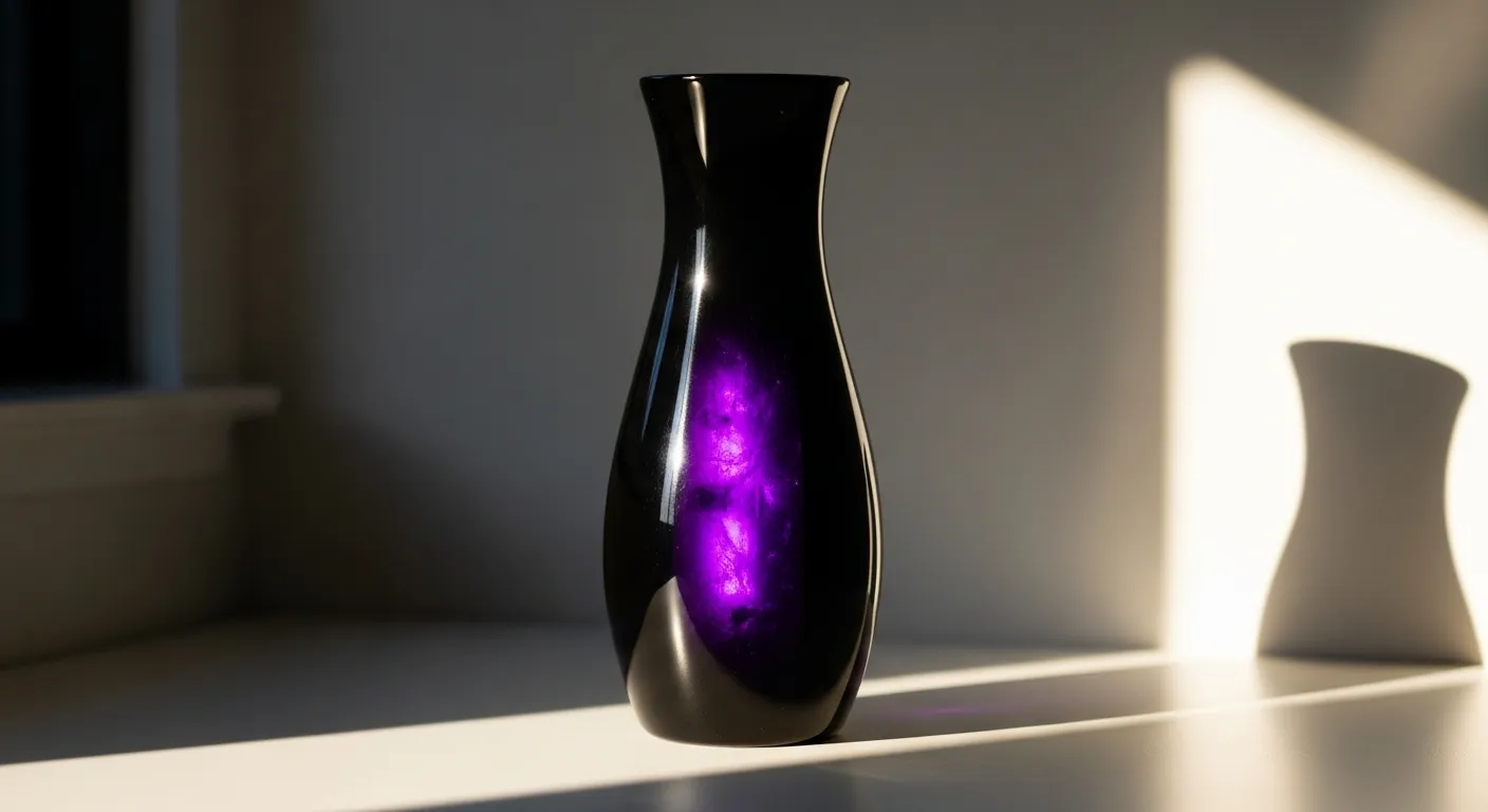 Black Amethyst Swung Vase by Fenton
