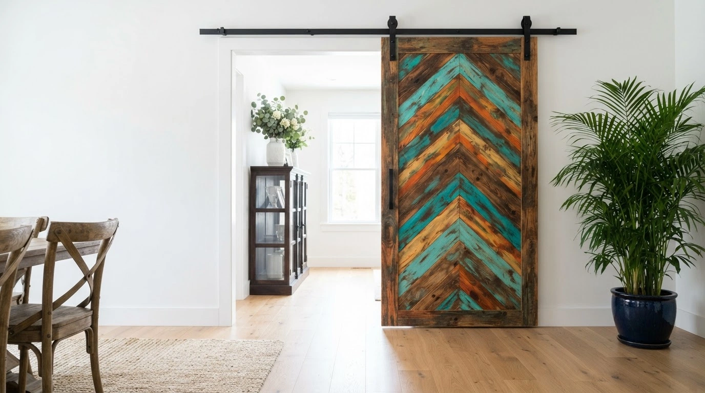 Chevron Pattern Barn Door