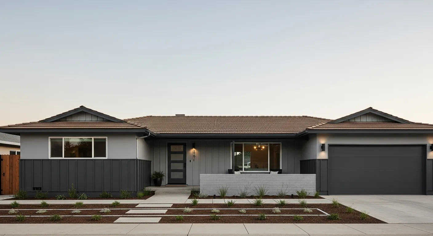 Colorblocking on a Mid-Century Ranch Home