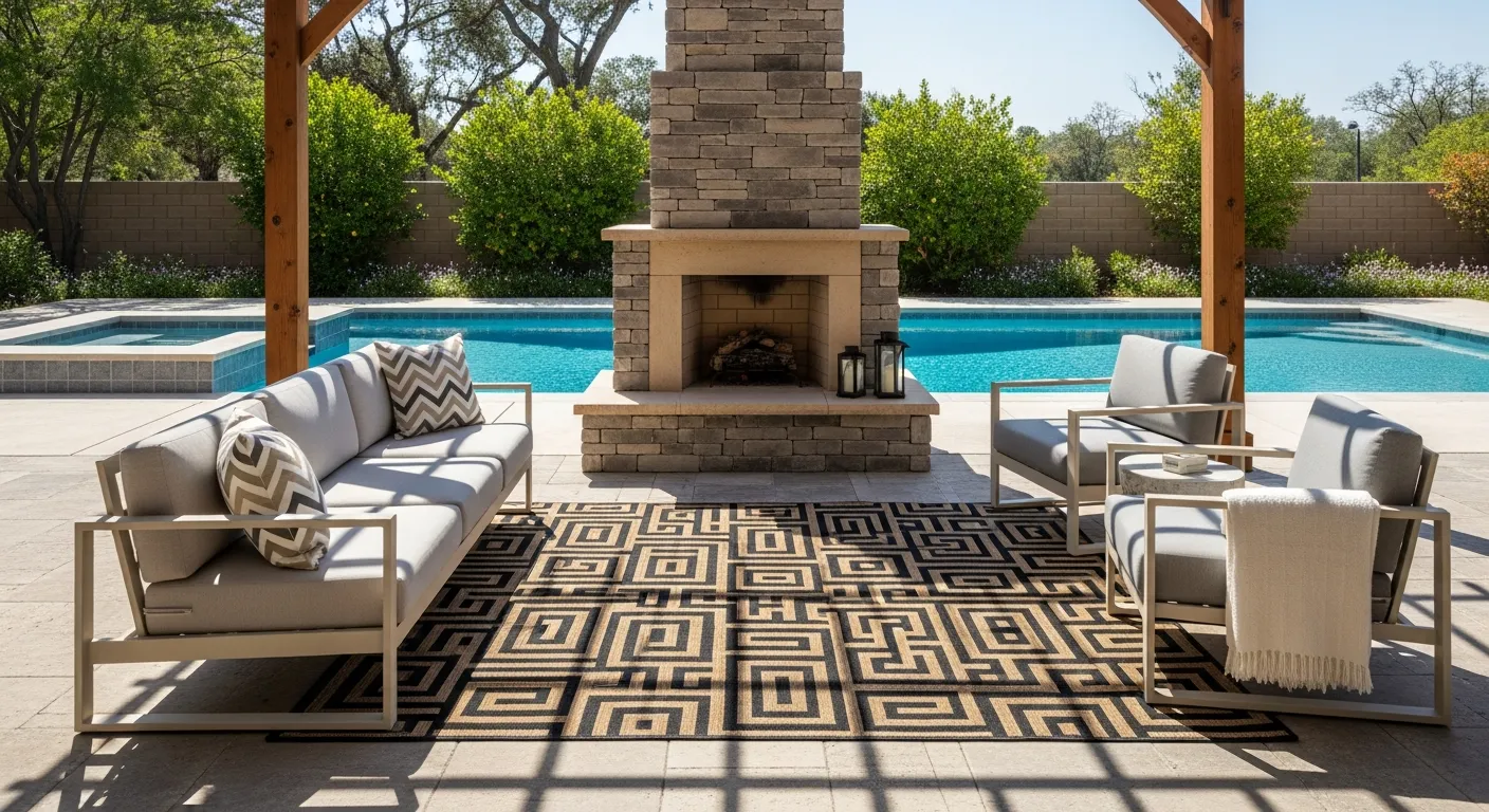 Cover the Concrete Floor With an Outdoor Rug