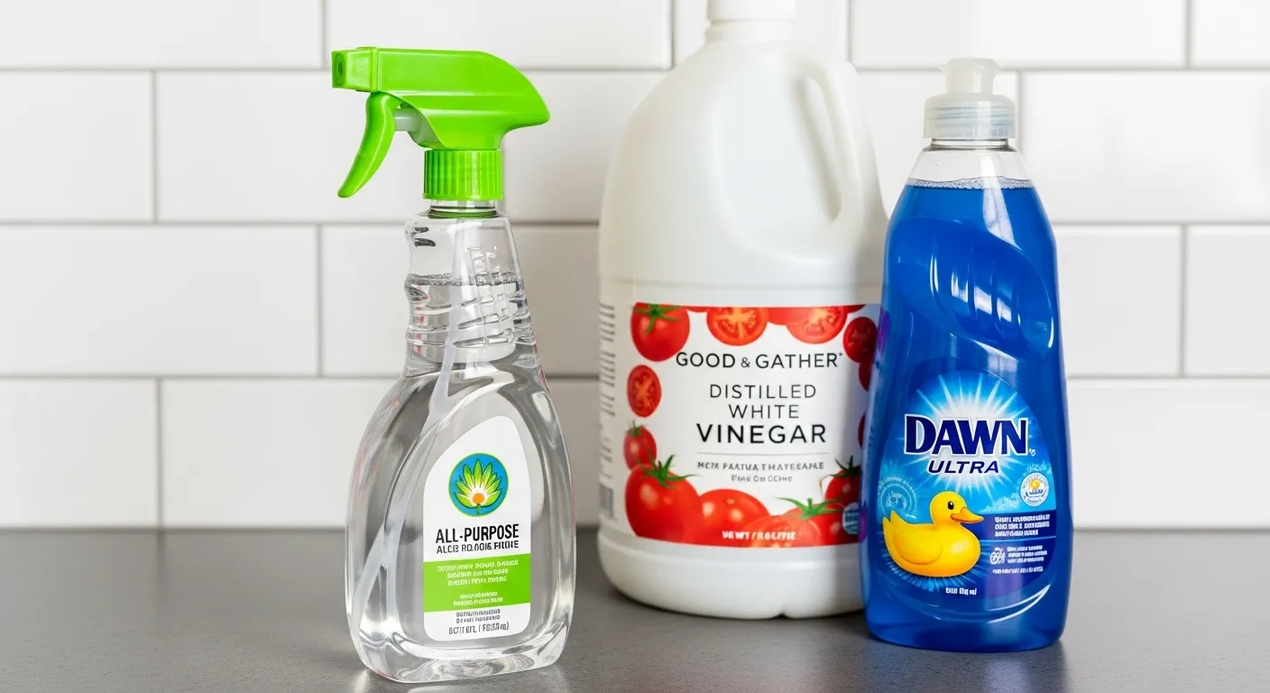 Mixing Vinegar, Water and Dish Wash To Make A DIY Solution Mixing Vinegar, Water and Dish Wash To Make A DIY Solution