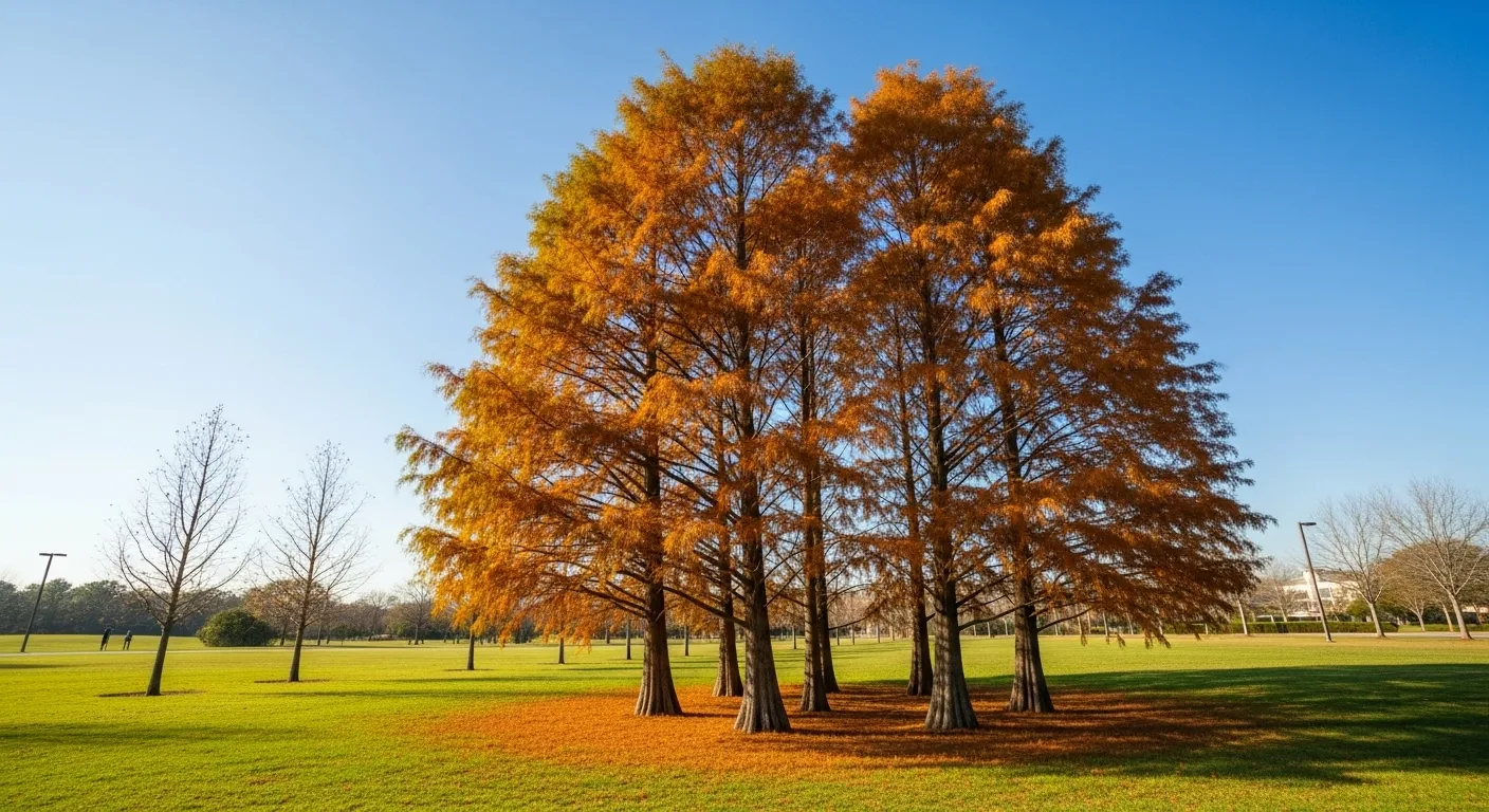 Long Beautiful Redwood Tress in a Field Long Beautiful Redwood Tress in a Field
