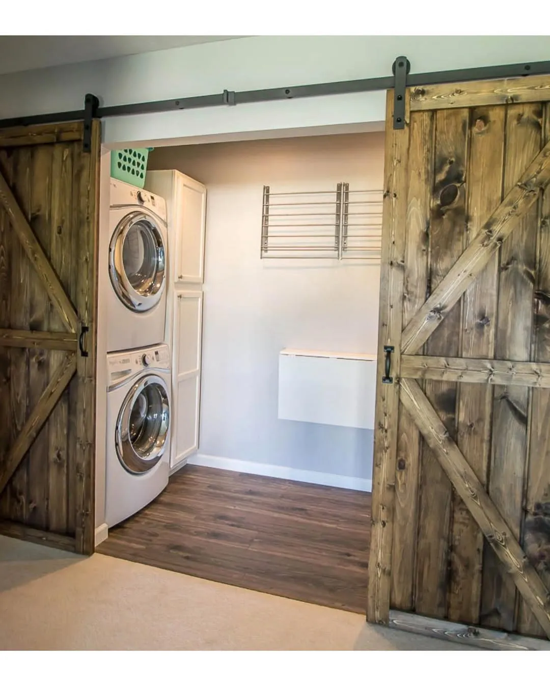 Double Barn Doors for Laundry Room