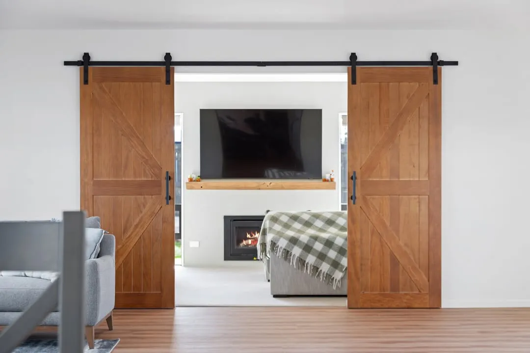 Double Barn Doors for Rustic Living or Dining Rooms