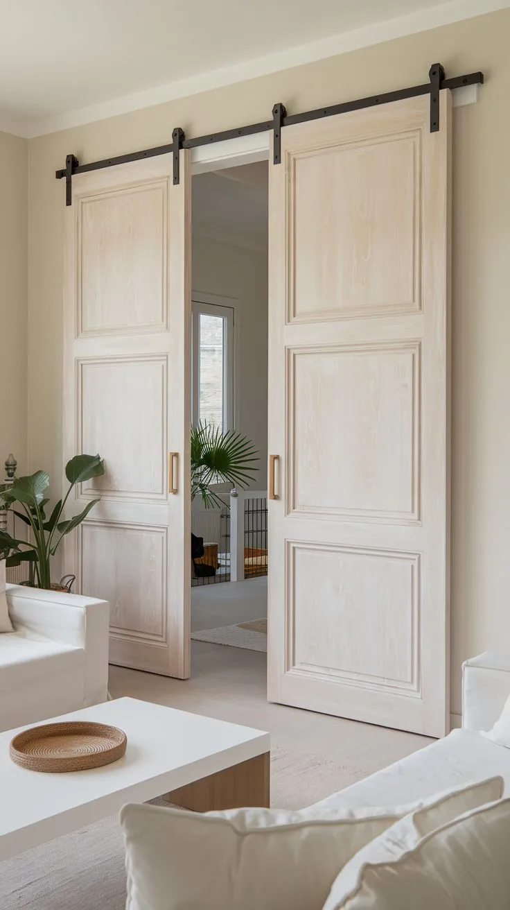 Double Barn Doors in Beige