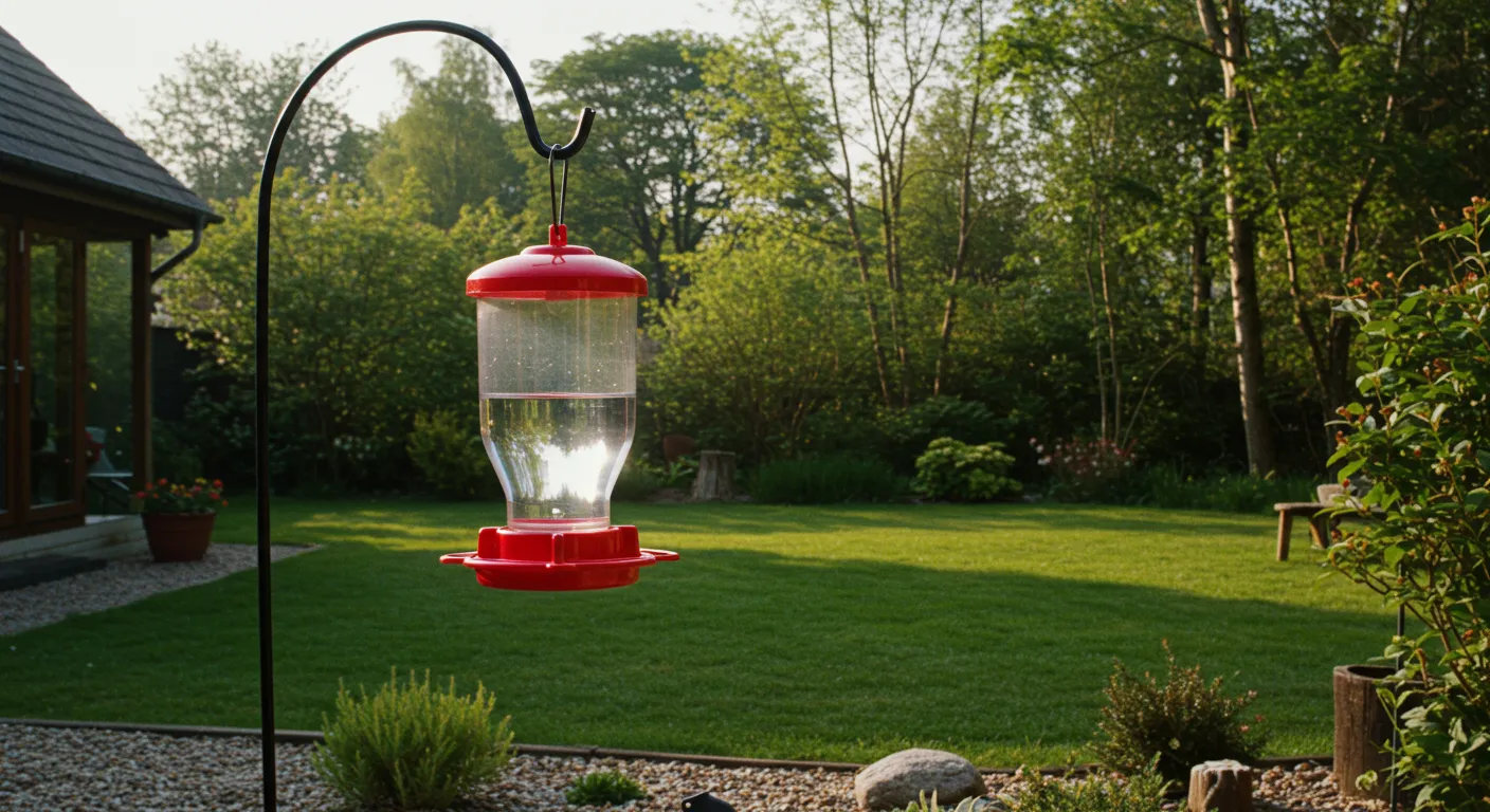 Feeder Hanging on a Round Iron Rod  Feeder Hanging on a Round Iron Rod