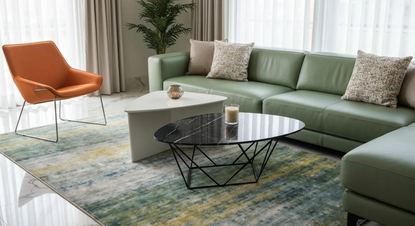 Soft Rug With Comfy Sofa in the Living Room Soft Rug With Comfy Sofa in the Living Room
