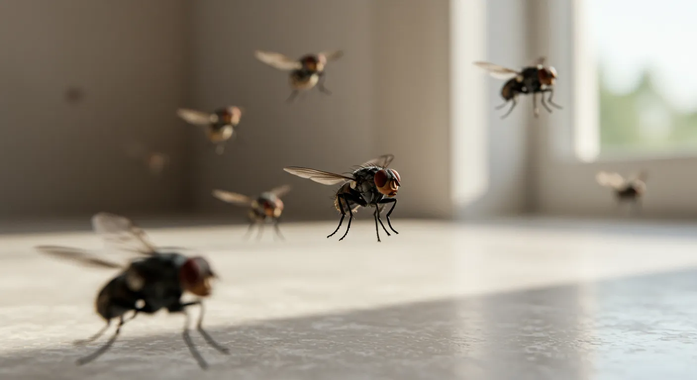 Houseflies Flying Here And There Houseflies Flying Here And There