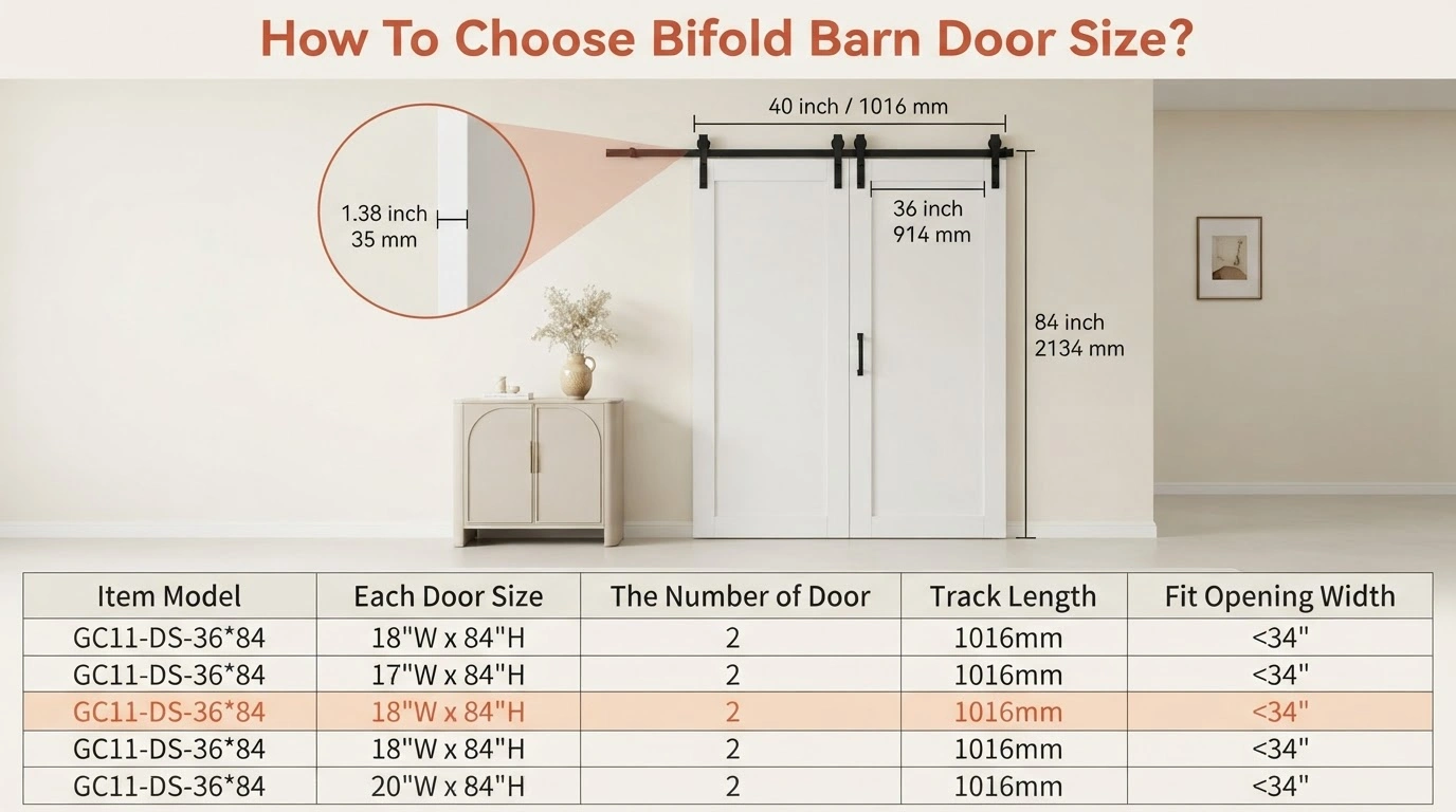 An Elegant White Bifold Barn Door System