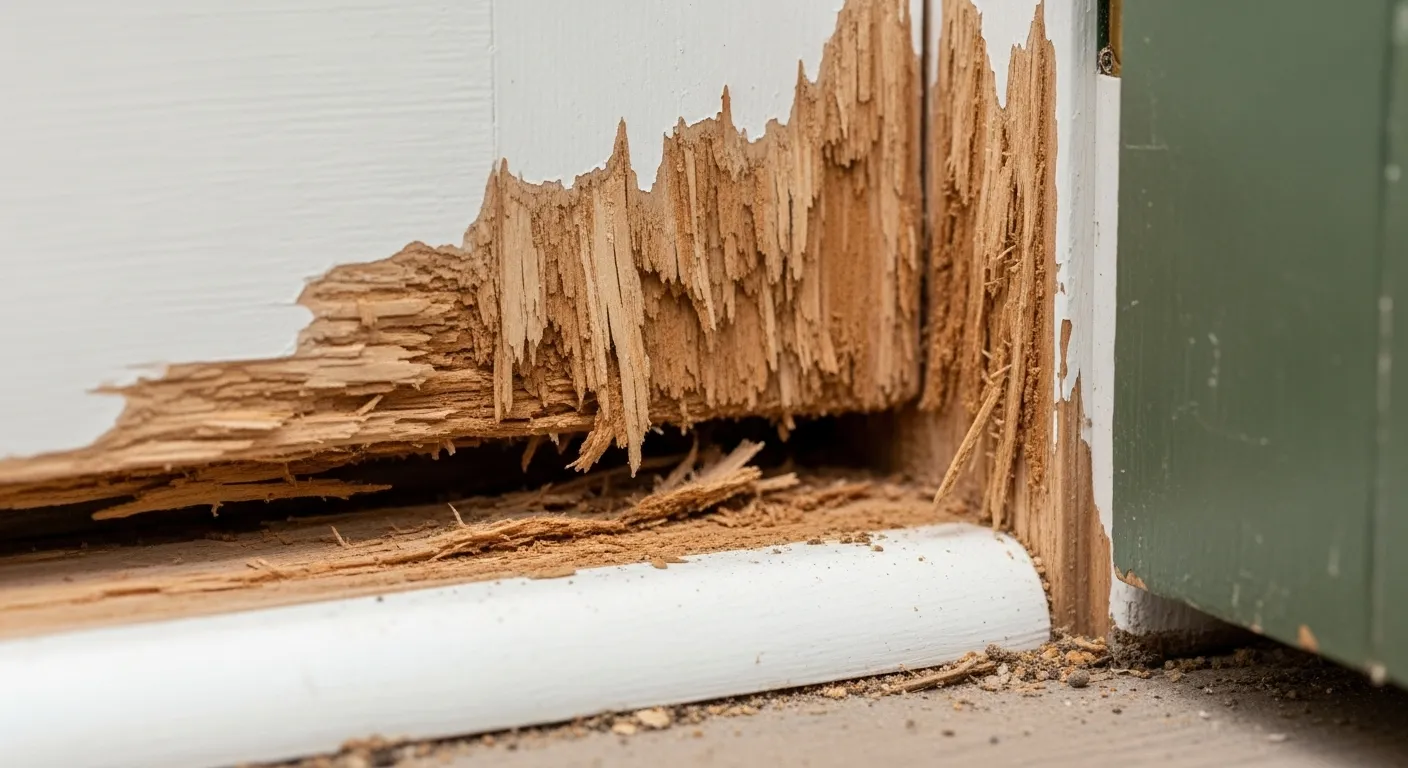 Damaged Wooden Wall Because of Termites Damaged Wooden Wall Because of Termites