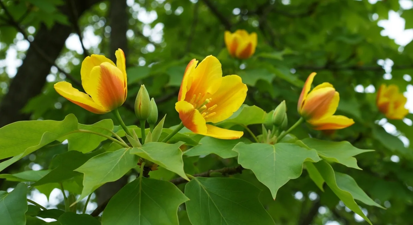 Tulip Like Flowers on Tulip Tree Tulip Like Flowers on Tulip Tree